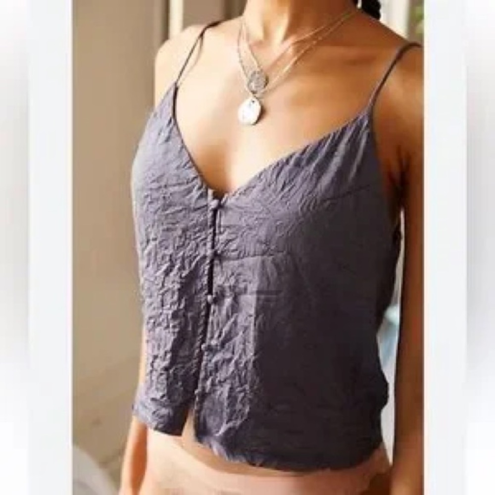 Free People intimately Charcoal Button-Up Camisole size XS